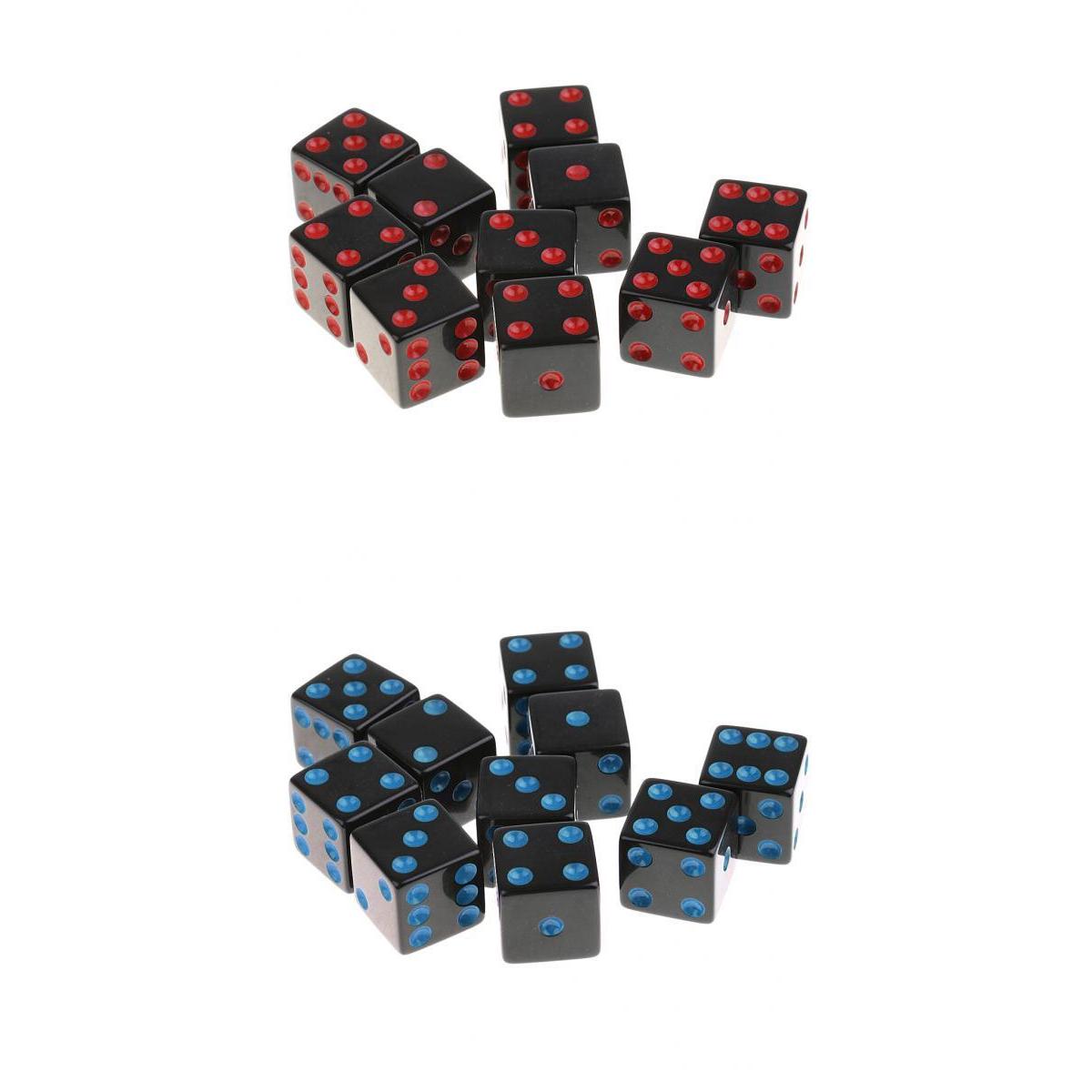 20Stck Kunststoff Gepunktete Würfel 16mm 6 Seitige Sterben für Partei Rolle Spielen Spiel Stütze