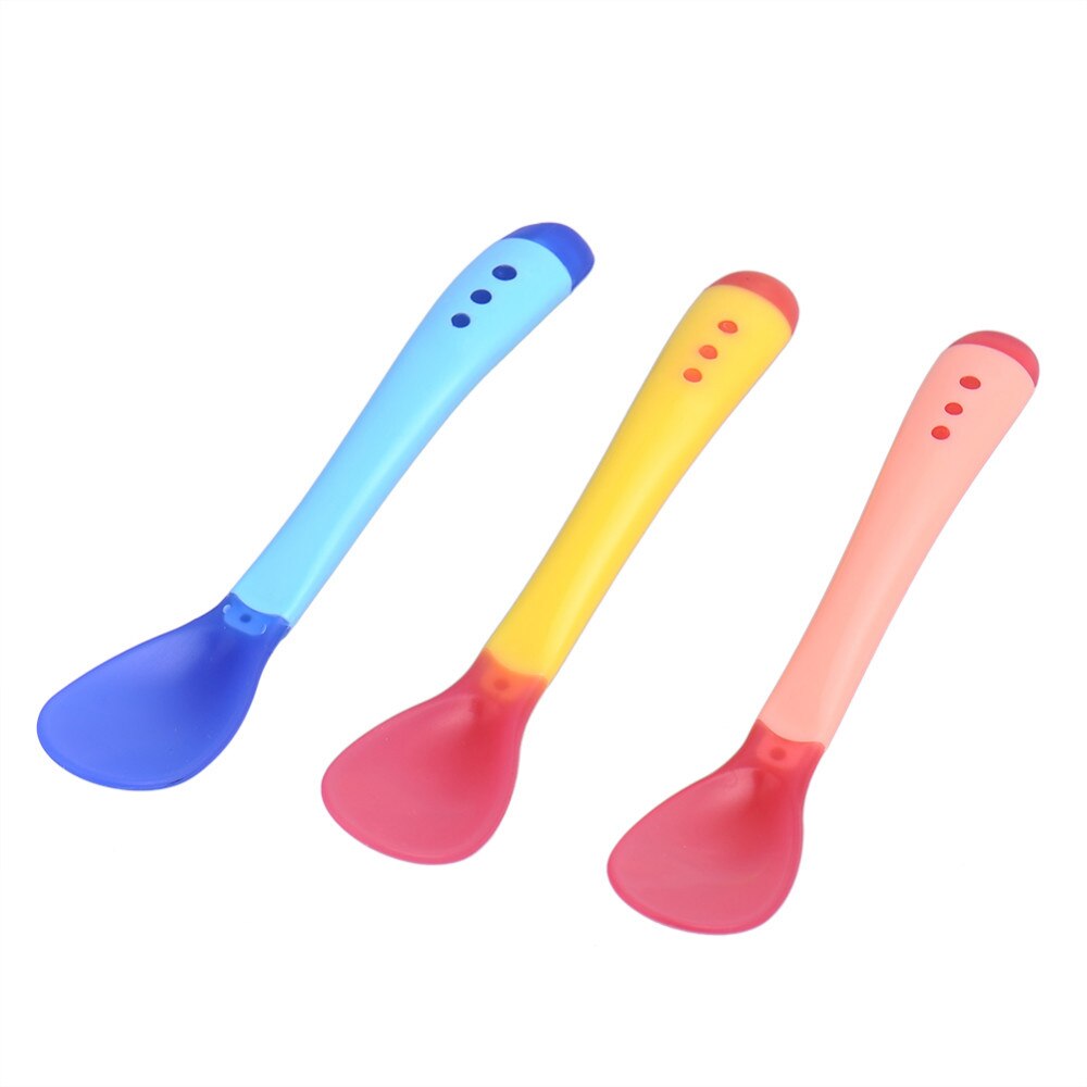 Cuchara con sensor de temperatura para alimentación de bebé, cucharas para niños, niño y niña, cubiertos para alimentación de bebé, 1/2/3 Uds.