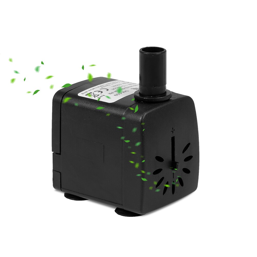 IP68 Waterproof Fountain Pump 10W Ultra-quiet USB Water Pump with Power Cord for Aquarium Fish Tank