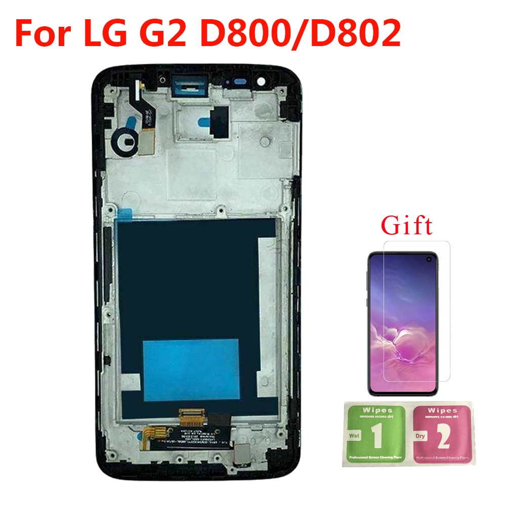 5.2 "LCD per LG G2 D802 D805 D800 D801 D803 VS980 LCD Schermo tocco schermo con cornice Digitizer assemblaggio