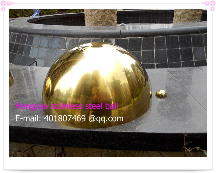180mm diameter, 201 roestvrij staal goud halfrond, holle halfrond, metope versiering, plating titanium