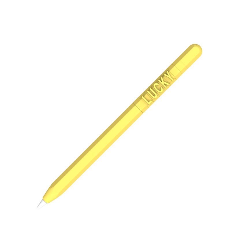 DIY Number Letter Combination Silicone Protective Case Cover for a-pple Pencil: Yellow 2nd