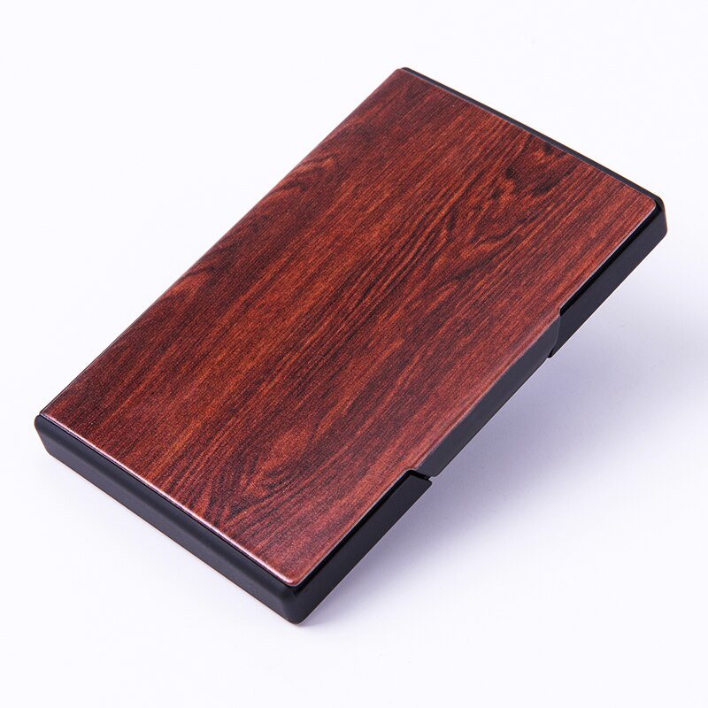 ZOVYVOL Metall Visitenkarte Kasten Name Karte fallen RFID Sperrung Clever Brieftasche Verschiedene aufbringen Kreditkarte Halfter: 213 rot Wooden