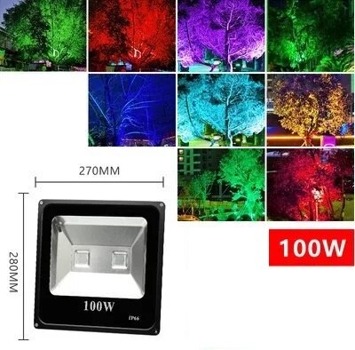 10W 20W 50W RGB LED floodlight remote control COB chip LED street light AC220V 240V waterproof IP65 outdoor lighting spotlight