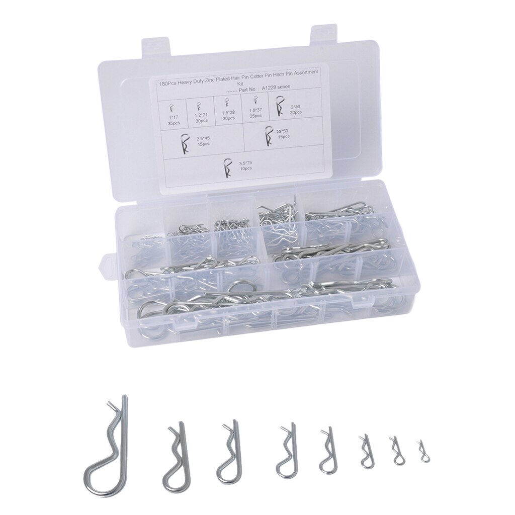 180x Industrial R Pins Mechanical Hitch Hair Pin Tractor Clip