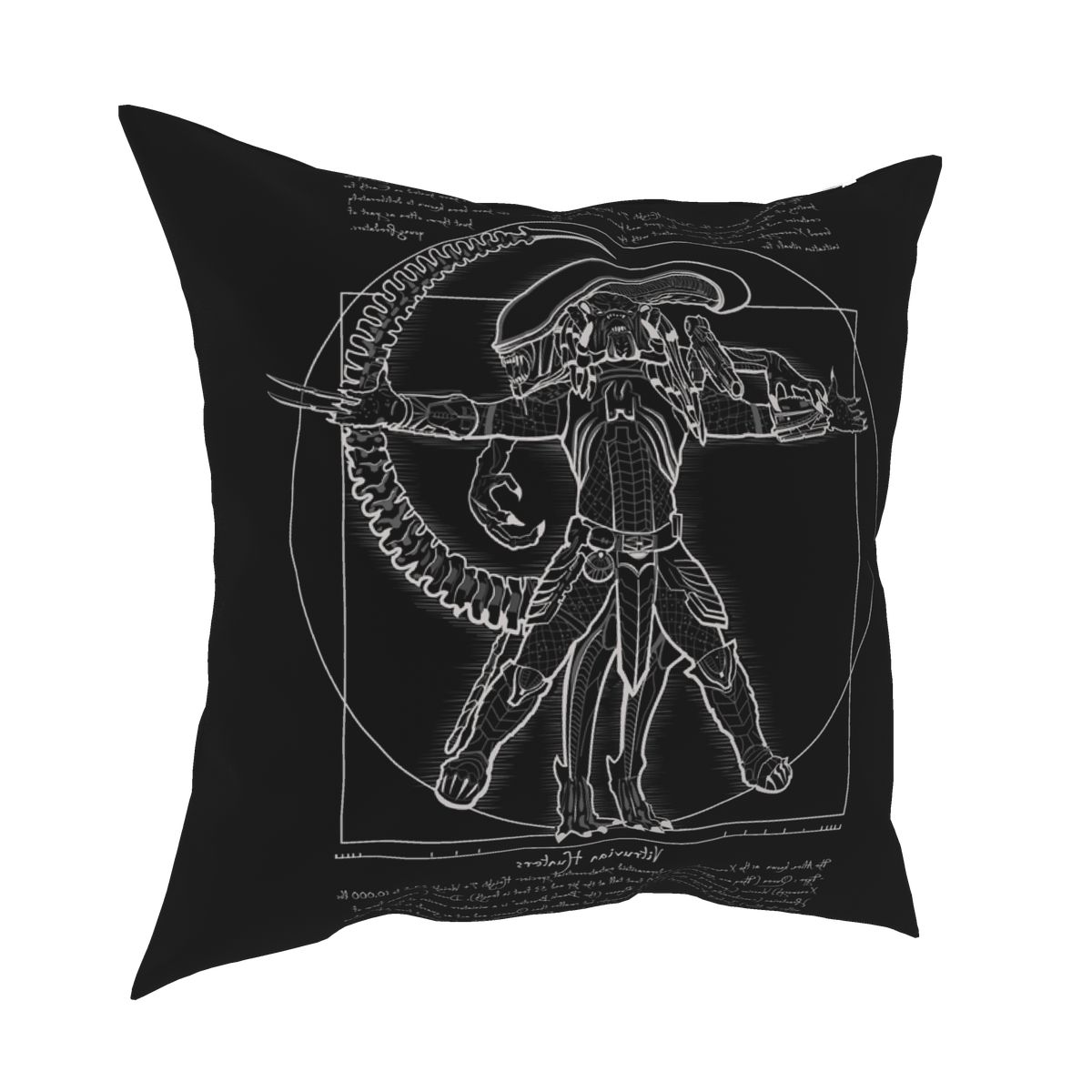 Vitruvian Hunters Negative Alien Covenant Alien Vs Predator Pillowcover Decoration Cushion Cover Throw Pillow for Living Room: 30x30cm 12x12in