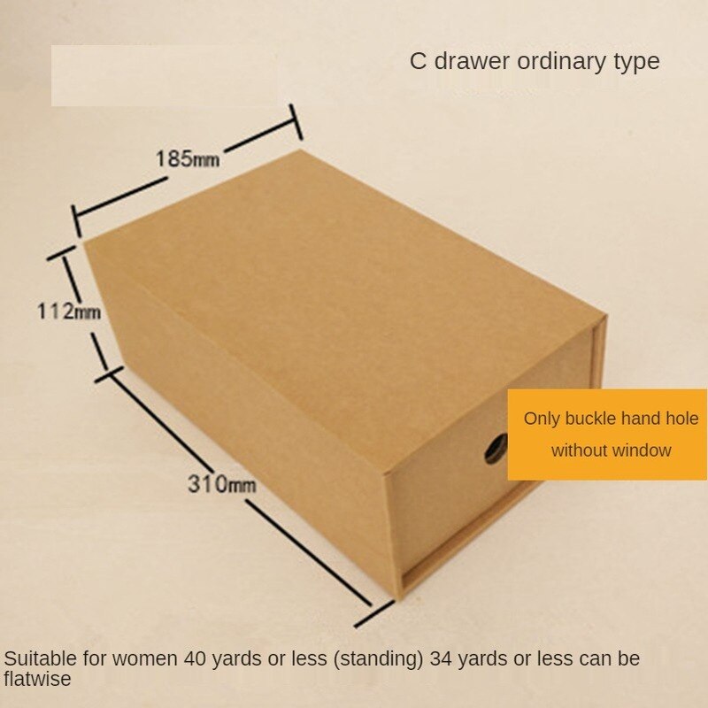 Schoenen Lade Dik Kraftpapier Lade Schoenendoos Transparante Schoenendoos Lade Schoenendoos Vouwen Papier Doos: Type C