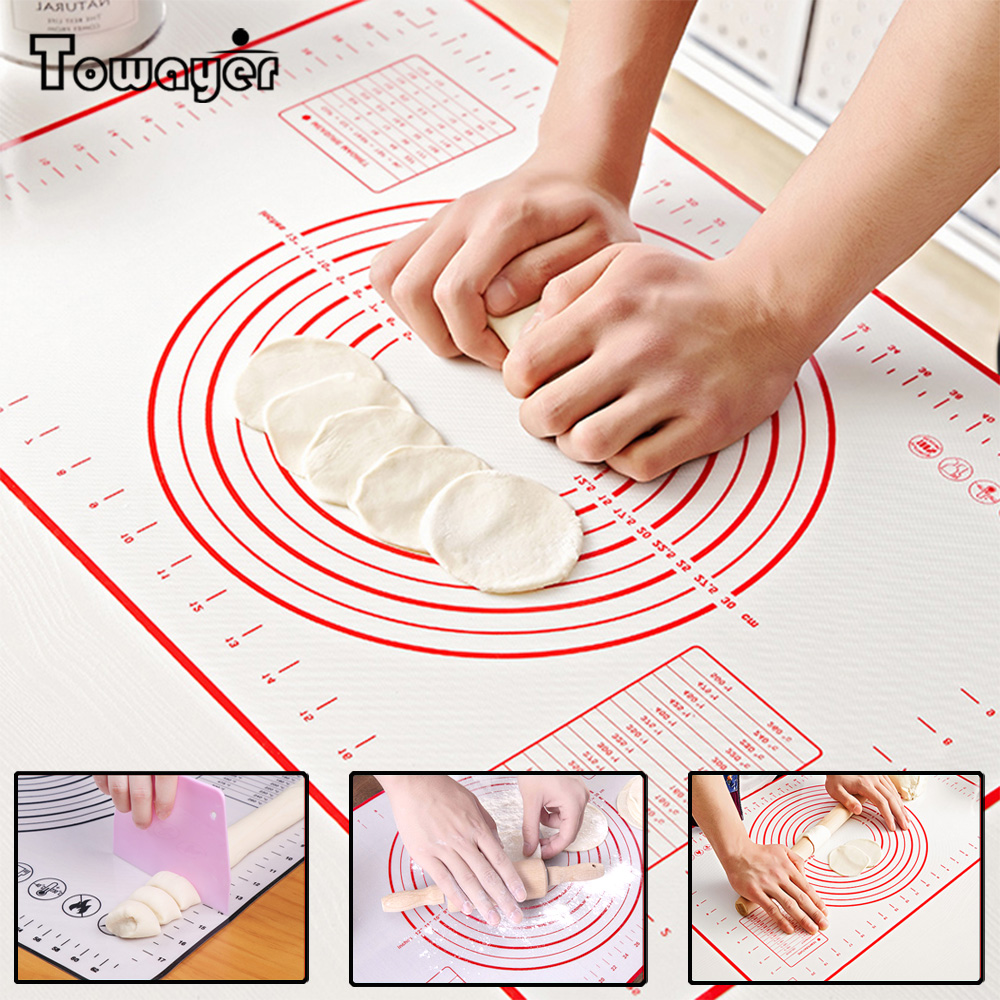Silicone Baking Mat Pizza Dough Maker Pastry Kitchen Gadgets Cooking Tools Utensils Bakeware Kneading Accessories Lot