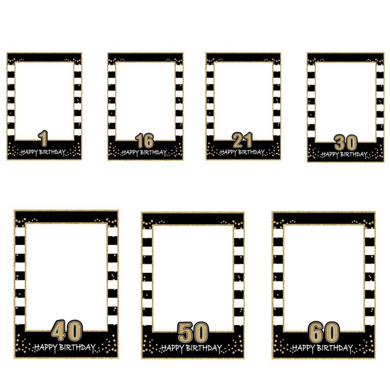 1Pcs 1 18 21 30 40 50 60 Photo Booth Props Frame V... Grandado