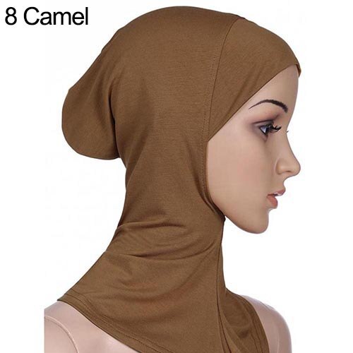 Bonnet hijab musulman doux et intégral, sous-foulard islamique, bonnet, châle, foulard islamique, bandeau intérieur: Chameau