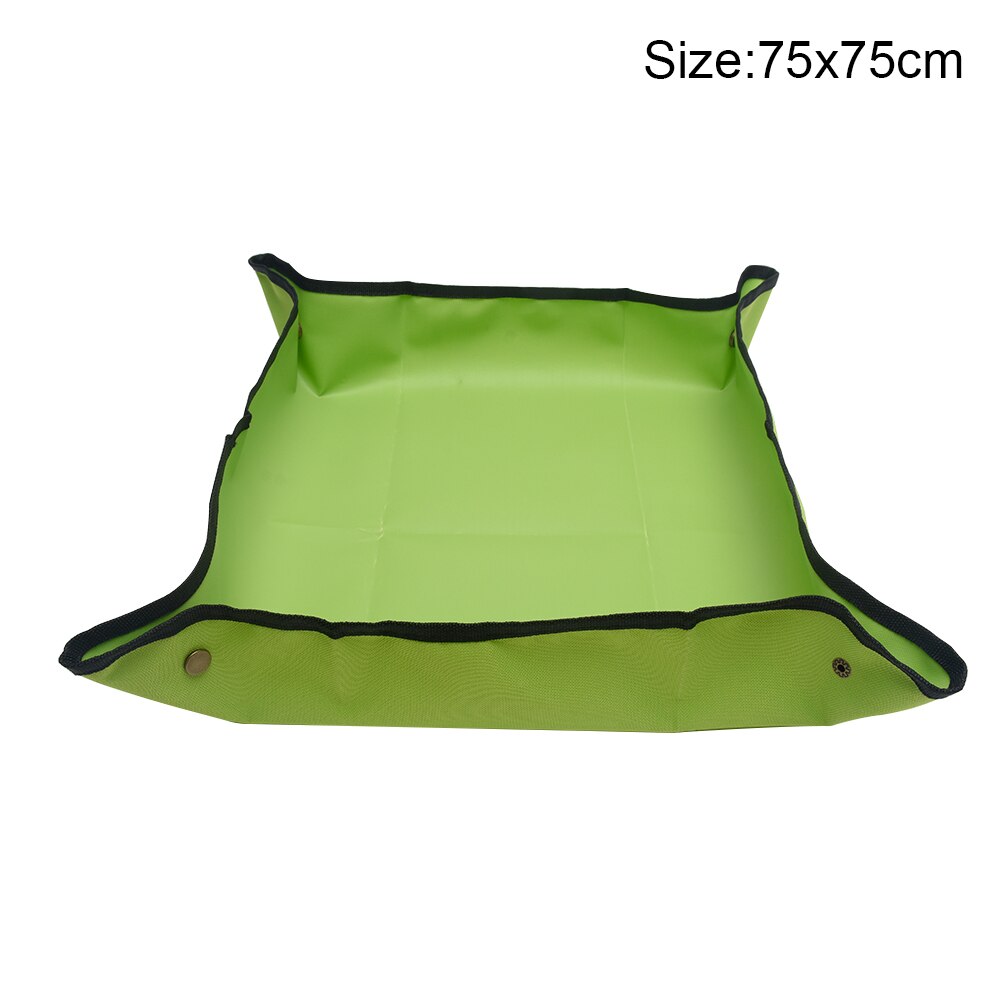Lona para trasplantar de jardín, tela impermeable reutilizable para plantas de interior, tapete cuadrado para macetas, plegable y portátil: Green 75x75cm