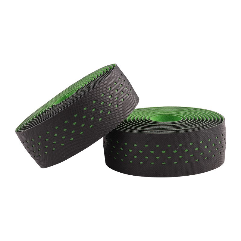 ! Road Bike Bar Tape Lederen Antislip Textuur Fietsstuur Lint Bar Tape: Black Plus Green