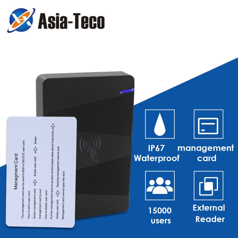 IP67 Waterproof 13.56MHZ IC Access Control card reader Outdoor Access Control System No keypad 15000 Usersr