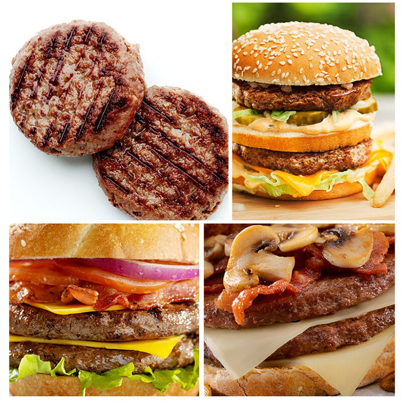 Presse à tarte à la viande Burger | Moule à Hamburger farci, moule à Hamburger cuisson, doublures de papier, outils de pâtisserie, accessoires de cuisine BBQ