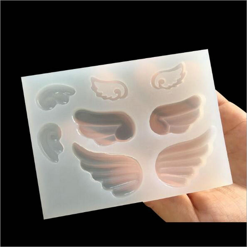 Moldes de silicona con forma de alas para joyería, moldes de silicona con forma de alas de Diablo en ángulo Kawaii