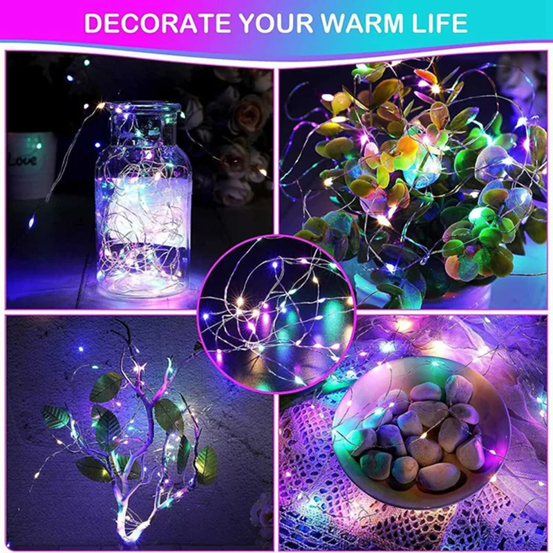 1Pack Lichterkette LED Kupferdraht Lichterkette 1/2/3/5/10m batterie betrieben für Schlafzimmer Garten Party Hochzeits dekoration