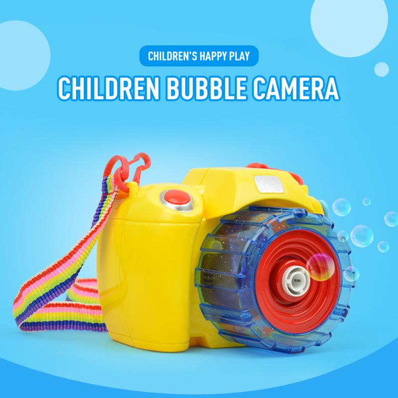 freundlicher blasiert Kamera Spielzeug Mit Flasche Blasen Elektrische Blasen Licht Musik Spaß Voll-Automatische Schwimmen Badewanne Spielzeug Seife
