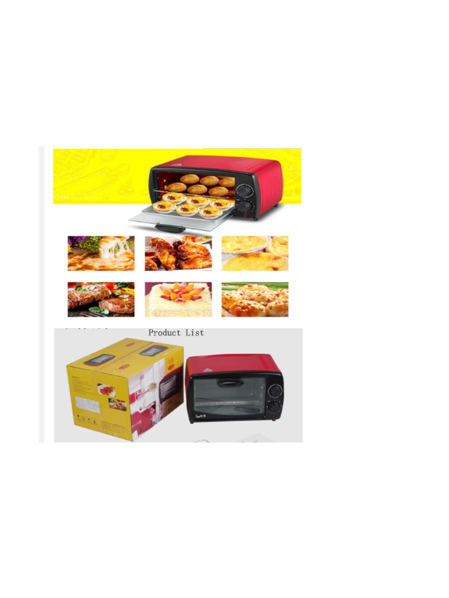 Mini torradeira elétrica forno inoxidável 12l 750w bolo máquina de fritar asas fabricante pizza egg steamer: Default Title