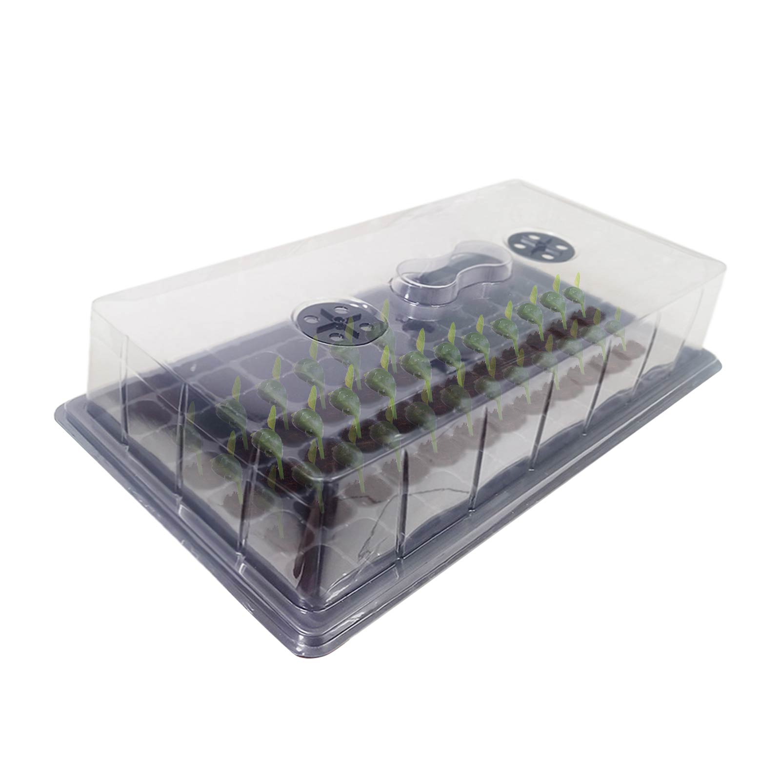 Planting box Thicken planting box Nursery box Family balcony flower moisturizing incubator 3PC set 72 holes Gardening supplies