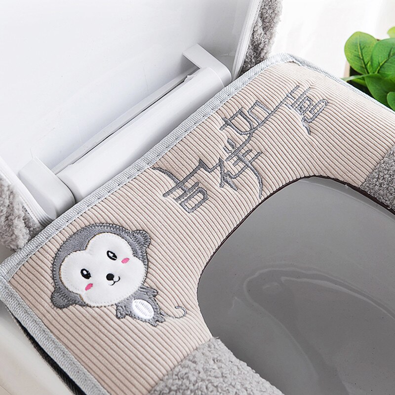 Toiletbril Mat Setbathroom Universele 2 Stks/set Kussen + Deksel Cover Warm Soft Wasbare Closestool Seat Case Winter Pad Bidet matten