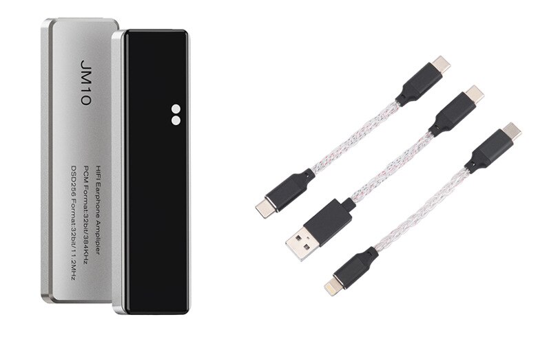 JCALLY JM10 DAC Amplifier HiFi Decoding CS43131 DSD256 USB Type C To 3.5MM Can Push 600ohm for Android iOS computer Sonata DC03: Silver 3types Cable