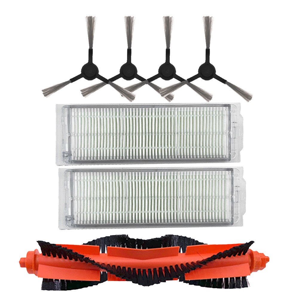 Hovedbørste hepa filter sidebørste moppe klud til xiaomi robotstøvsuger styj 02ym conga 3490 viomi  v2 pro filter v-rvclm 21b: Lysegrå
