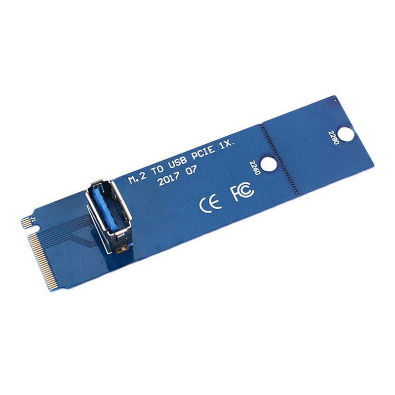 M .2 to usb 3.0 pci -e 16x spor riser card vga utvidelseskabel linje blå
