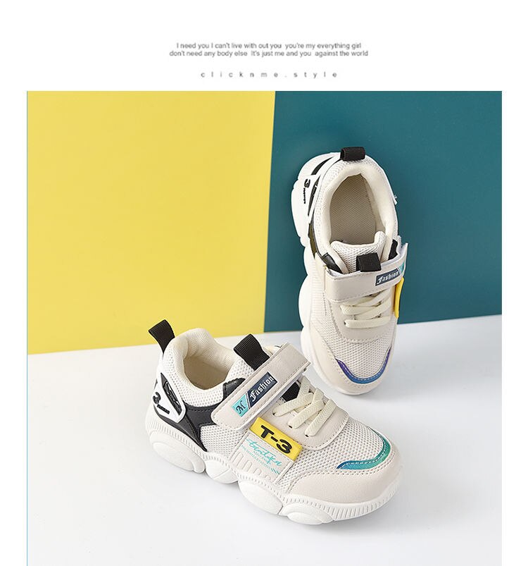 Sportssko til piger forår efterår netstof åndbar drenge sneakers børn store pigesko str. 26-31 sp076: Sp076 beige / Cn 26 indersål 16cm