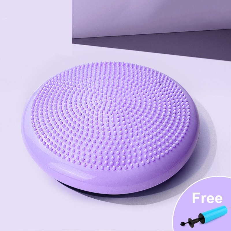 Balance Disc Stability Wobble Cushion-Lumbar Support for Desk and Office Chair Home Gym Workout Equipment Pump Included: Purple