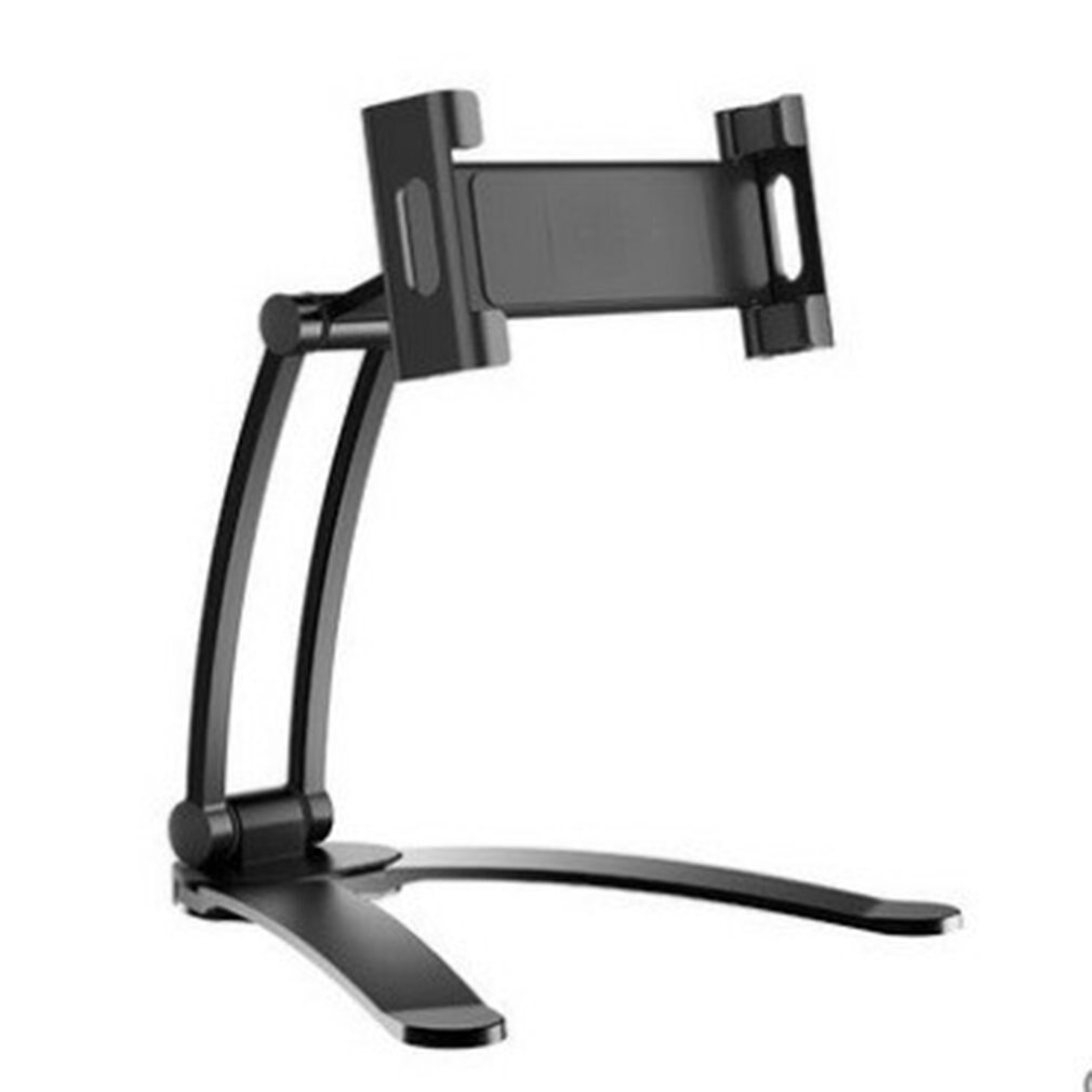 360 Rotating Flexible Holder tablet wall mount Bracket 2 in 1 Lazy Pull-Up Desktop/Bed Phone Tablet Stand Adjustable for Kitchen: 6-15inch Black