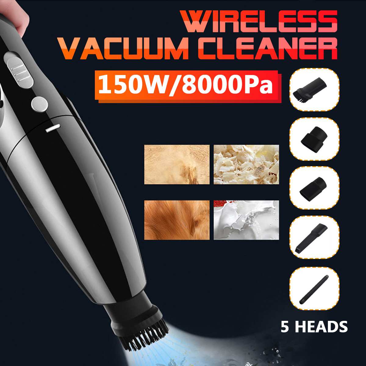 Portable Car Vacuum Cleaner Wireless Handheld Auto Vaccum 8000Pa Suction For Home Desktop Cleaning Mini Vacuum Cleaner