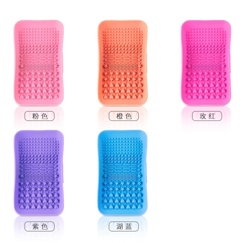Almohadilla de limpieza para pinceles de maquillaje, tapete de silicona para cosmética, cepillo para cejas, herramienta de lavado, tabla raspadora, accesorios para brochas de maquillaje