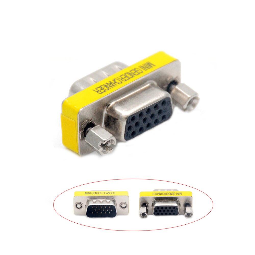 D-Sub 15 Pin Vga Hd Svga Man Vrouw DB15 Mini Gender Changer Adapter Pc Vga Vrouwelijke Connector M/M M/F F/F Kabel Verleng Converter: VGA Male-Female / 1 Piece