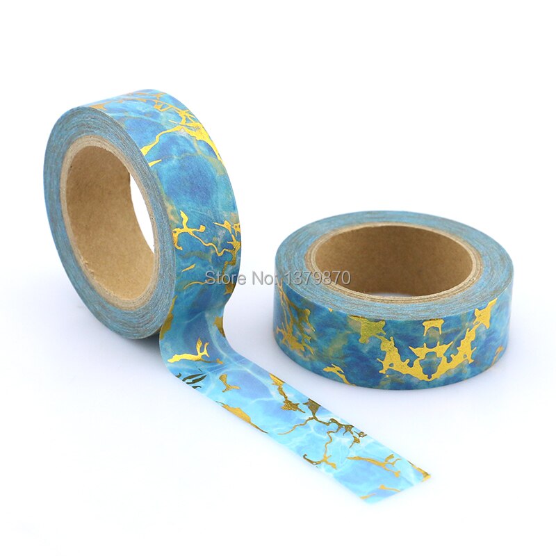 15mm*10M Blue Foil Washi Tape Starlight lightning- Paper Adhesive Tape Golden Sticky Paper Tape Masking Tape