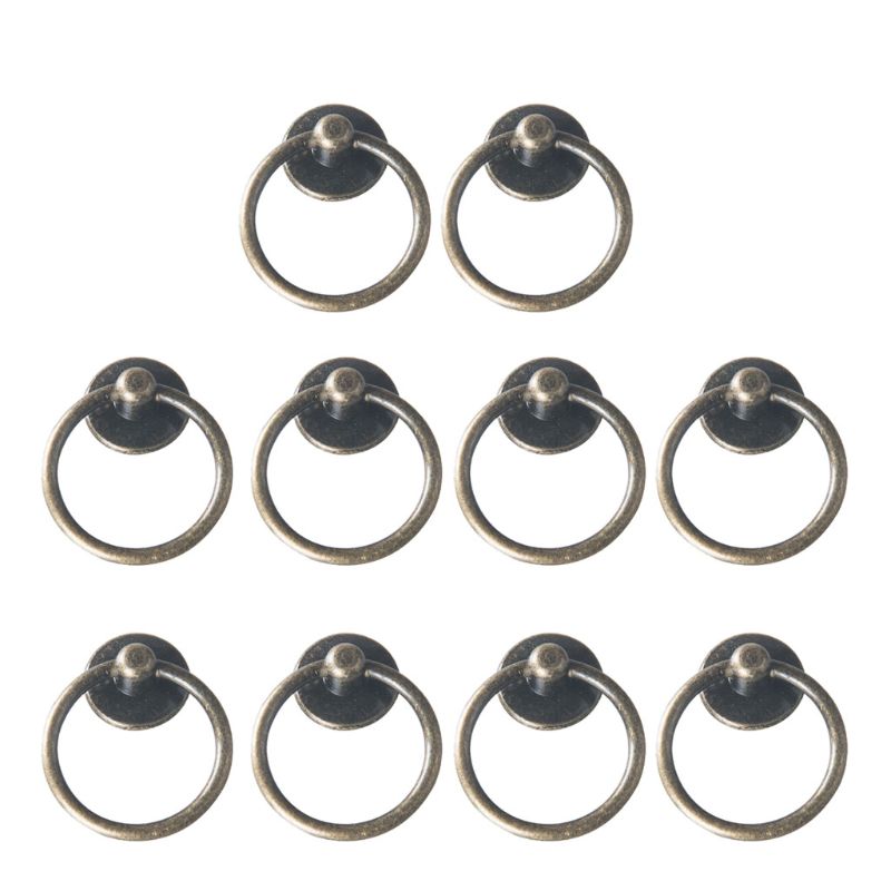 10 Pack Cabinet Knob Cupboard Drawer Pull Handle Dresser Ring Pulls with Screws M2EF