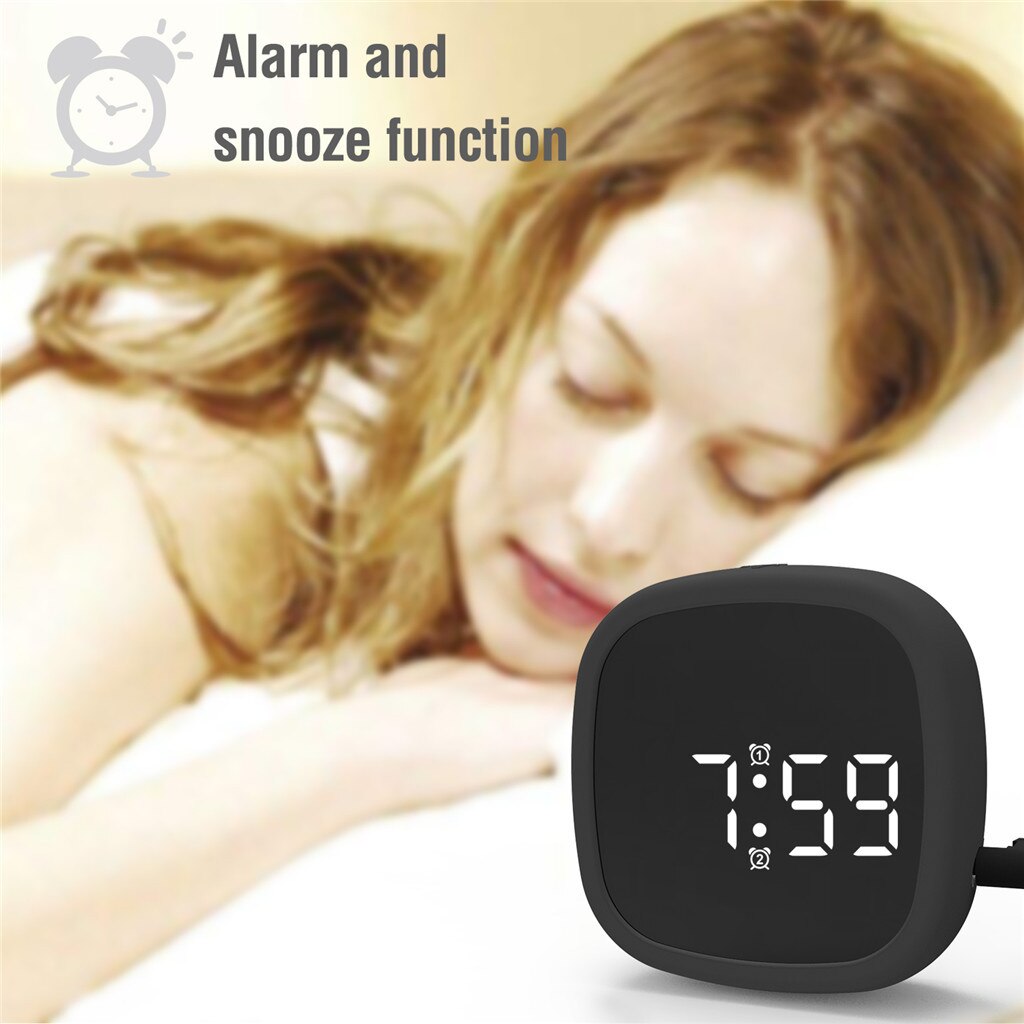 Digital Alarm Clock LED Display Pocket Silicone Voice-activated Clock Desk Clock