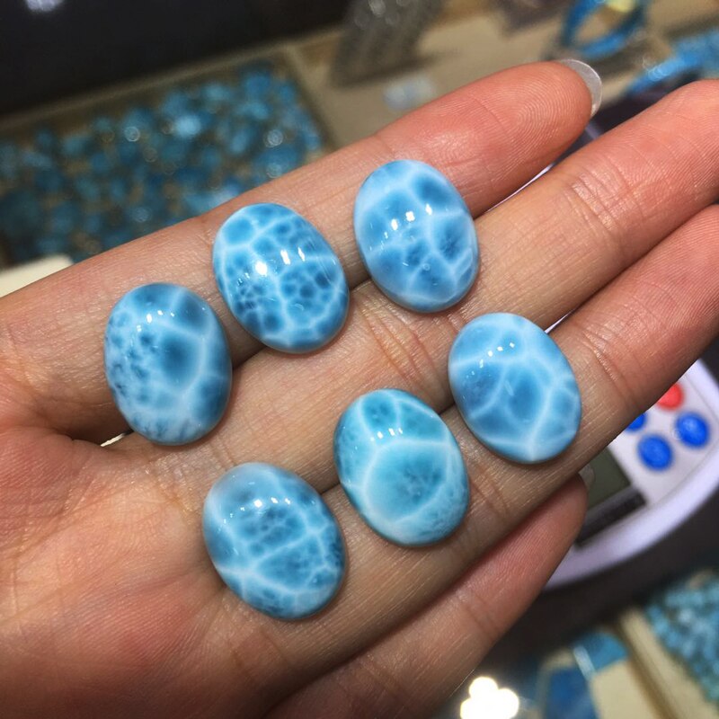 VANTJ Elegante Blu Naturale Larimar 14k Orecchini in Oro Au585 Gioielleria Raffinata per Le Donne Della signora Del Partito Di Compleanno Regalo di Nozze con La Scatola