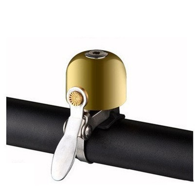 Timbre de bicicleta de montaña plegable, claxon Retro de cobre de 120dB, sonido pequeño, altavoz para bicicleta de carretera, accesorios para equipos de ciclismo: SD560A-Bright gold