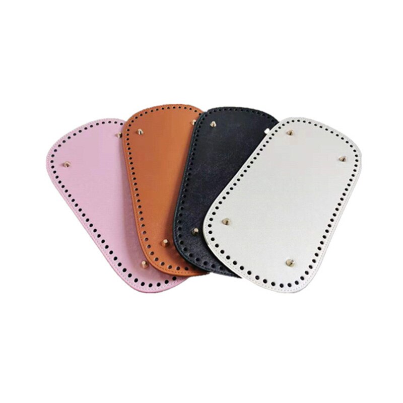 Gør-det-selv håndlavet vævet taske hardware lædertilbehør pu krydsmønster 30*15 bundet gør-det-selv taske pu læder oval tasketilbehør