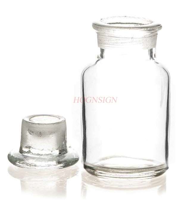 Wide-mouth bottle transparent 250ml lead-free sealed glass instrument chemical experiment supplies frosted glass bottle