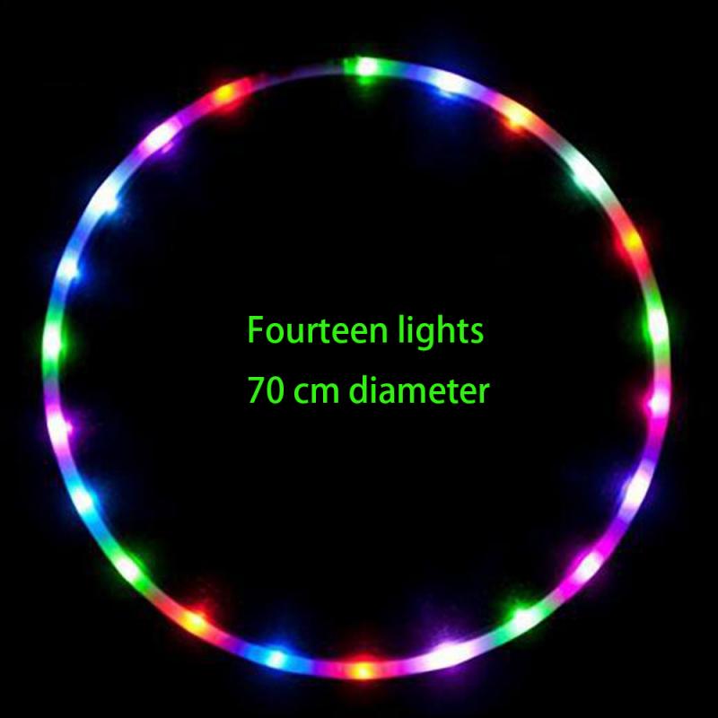 LED Lighting Sport Hoops Color Changing Rechargable Fitness Hoop Loose Weight Hoop Yoga Circle Fitness Training Equipments: Black