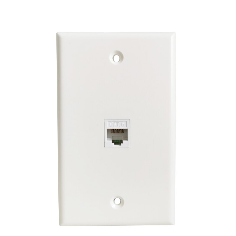 1 Port CAT6 RJ45 Keystone Jack Wall Plate Female To Female Lan Socket In White For Internet Patch Cord USA Faceplate: 1 Port Cat6