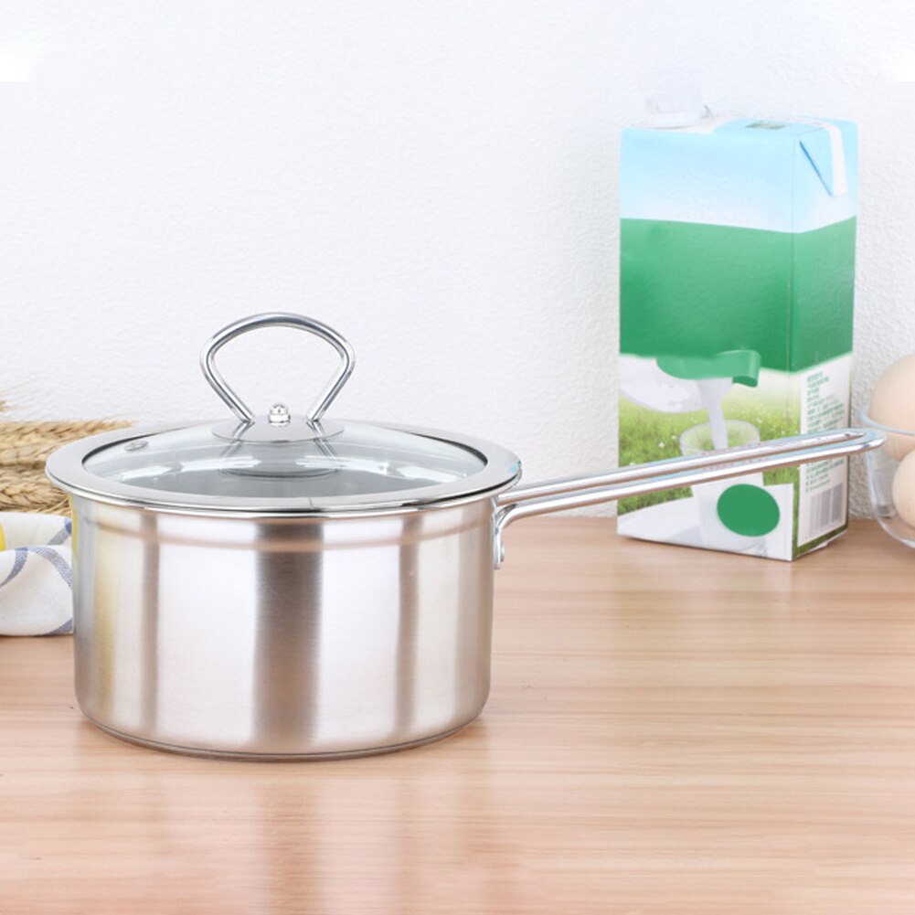 Single Handle Stainless Steel Large Capacity With Lid Pour Saucepan Chocolate Gourmet Milk Heating Cuisine Induction Strain