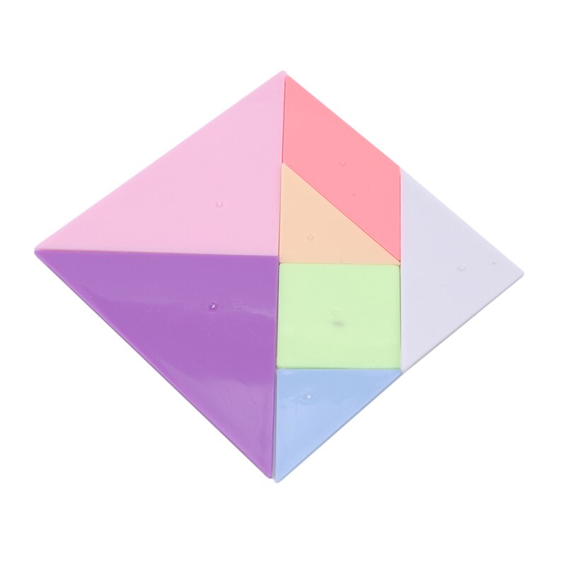 12.2*12.2 Cm Kinderen Puzzel Regenboog Plastic Tangram Diy Hersenen Puzzel Kid Leren Onderwijs Puzzels Speelgoed