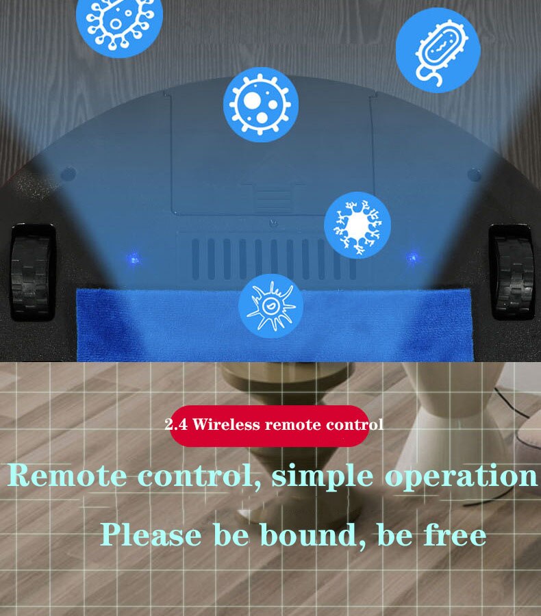 wireless Remote Control Robot Vacuum Cleaner Auto Sweeping Suction 3-In-1 Hair Home Dry Wet Mopping Auto Cleaning Robot