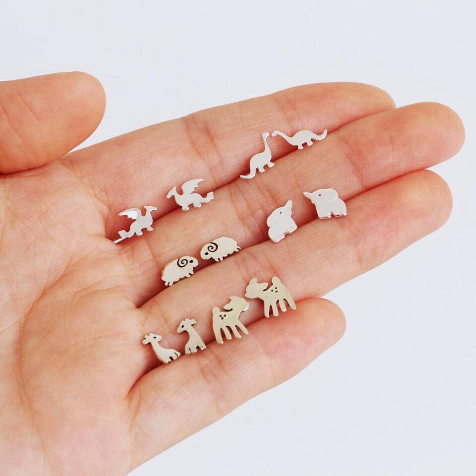 Böhmen Geometrische Kleine Stud Ohrringe Set Für Frauen Shell Blume Stern Hand Charme Ohrringe Mädchen Trendy Schmuck: EA063-19