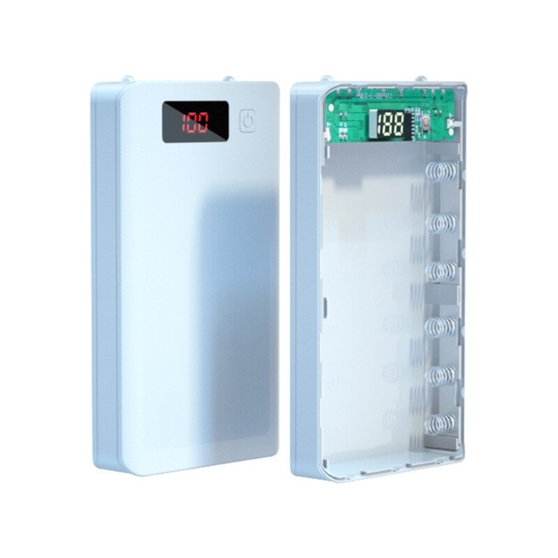 A6 lcd-displays, diy-batteriegehäuse ( 6 x 18650) , powerbank-gehäuse, tragbare externe box ohne batterie, powerbank-schutz