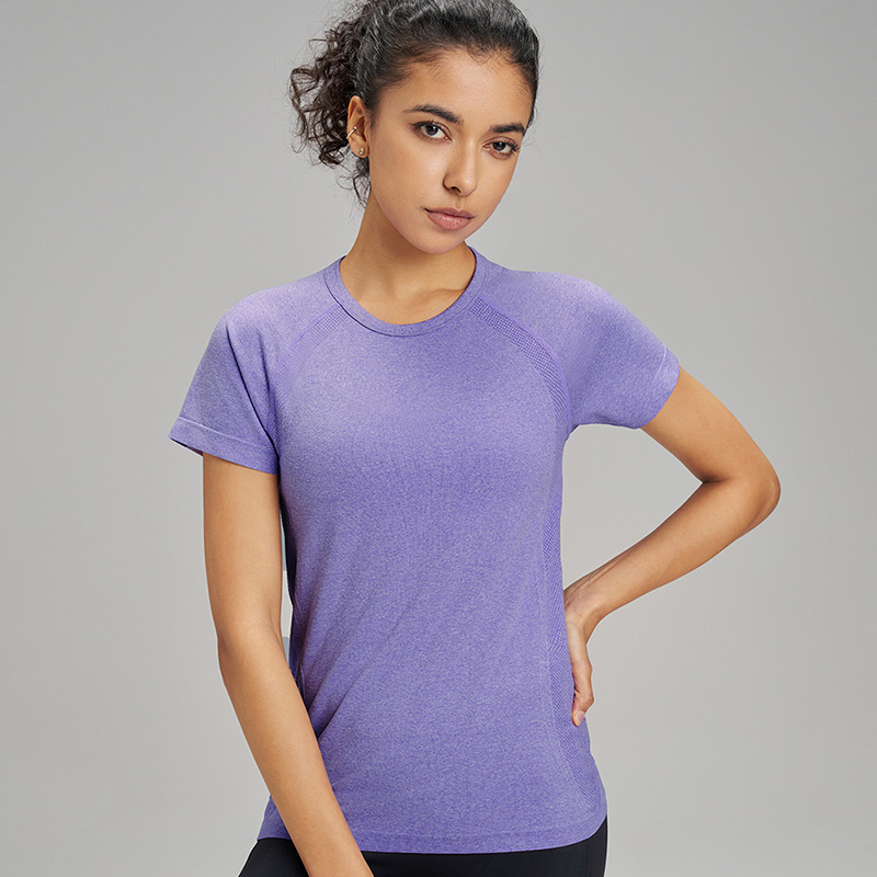 T-Shirt de sport à manches courtes pour femmes, dix couleurs, séchage rapide, sweat-shirt respirant, vêtements de Fitness, couleur unie, Yoga, haut à manches courtes
