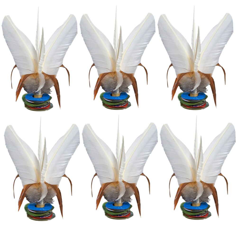 6 stuks witte grappige schopveren shuttlecocks voet sport speelgoed schop shuttlecock voor oefenspelletjes
