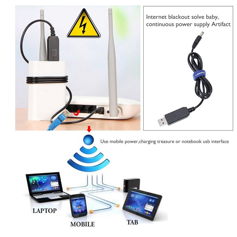USB DC 5V a DC 12V, 2,1mm X 5,5mm para convertidor DC barril hombre conector enchufe de Cable de alimentación USB a DC Cable 1M (5V a DC